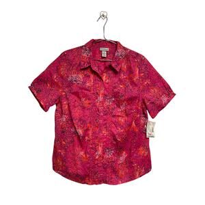 Liz & Me For Catherines Short Sleeve Front Button Women's Top SZ OX - NWT